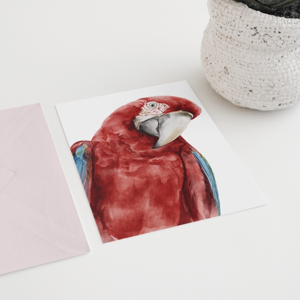 Red Macaw Parrot Watercolor Wall Art Print Poster Unframed - Picture 8 of 9